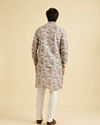 Manyavar Men Beige Bel Buti Print Nehru Jacket