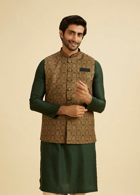 Manyavar Men Emerald Elegance Nehru Jacket