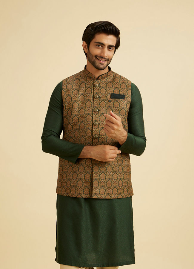 Manyavar Men Emerald Elegance Nehru Jacket