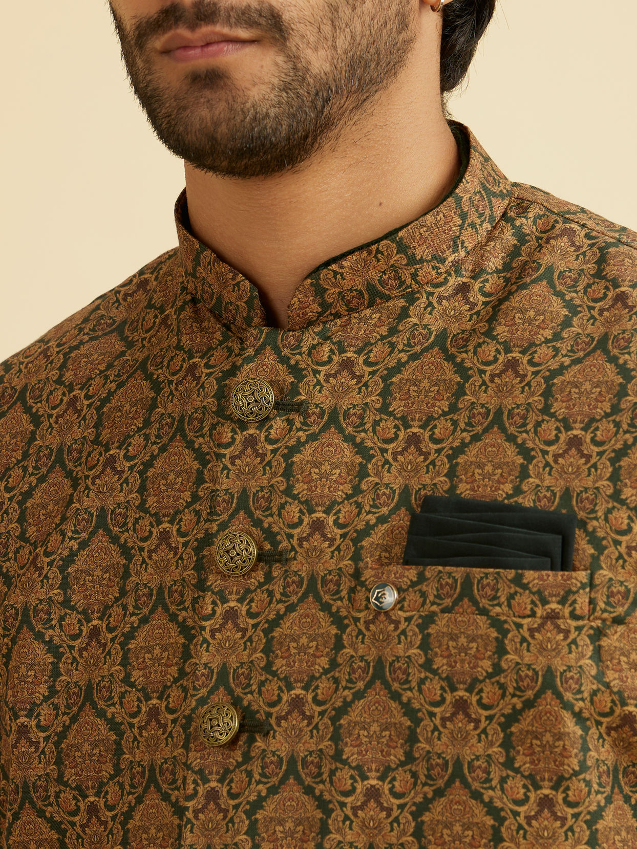 Manyavar Men Emerald Elegance Nehru Jacket