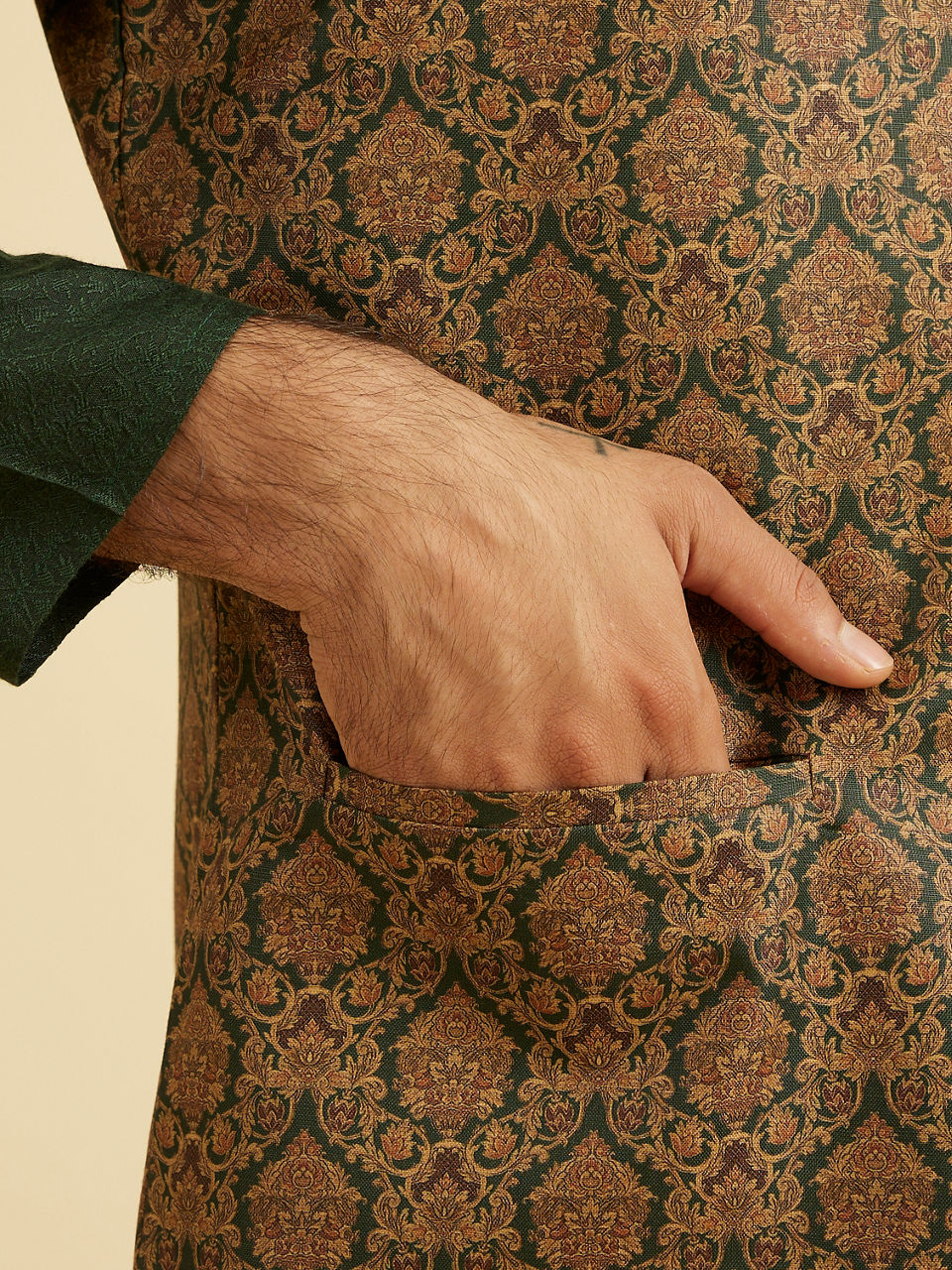 Manyavar Men Emerald Elegance Nehru Jacket