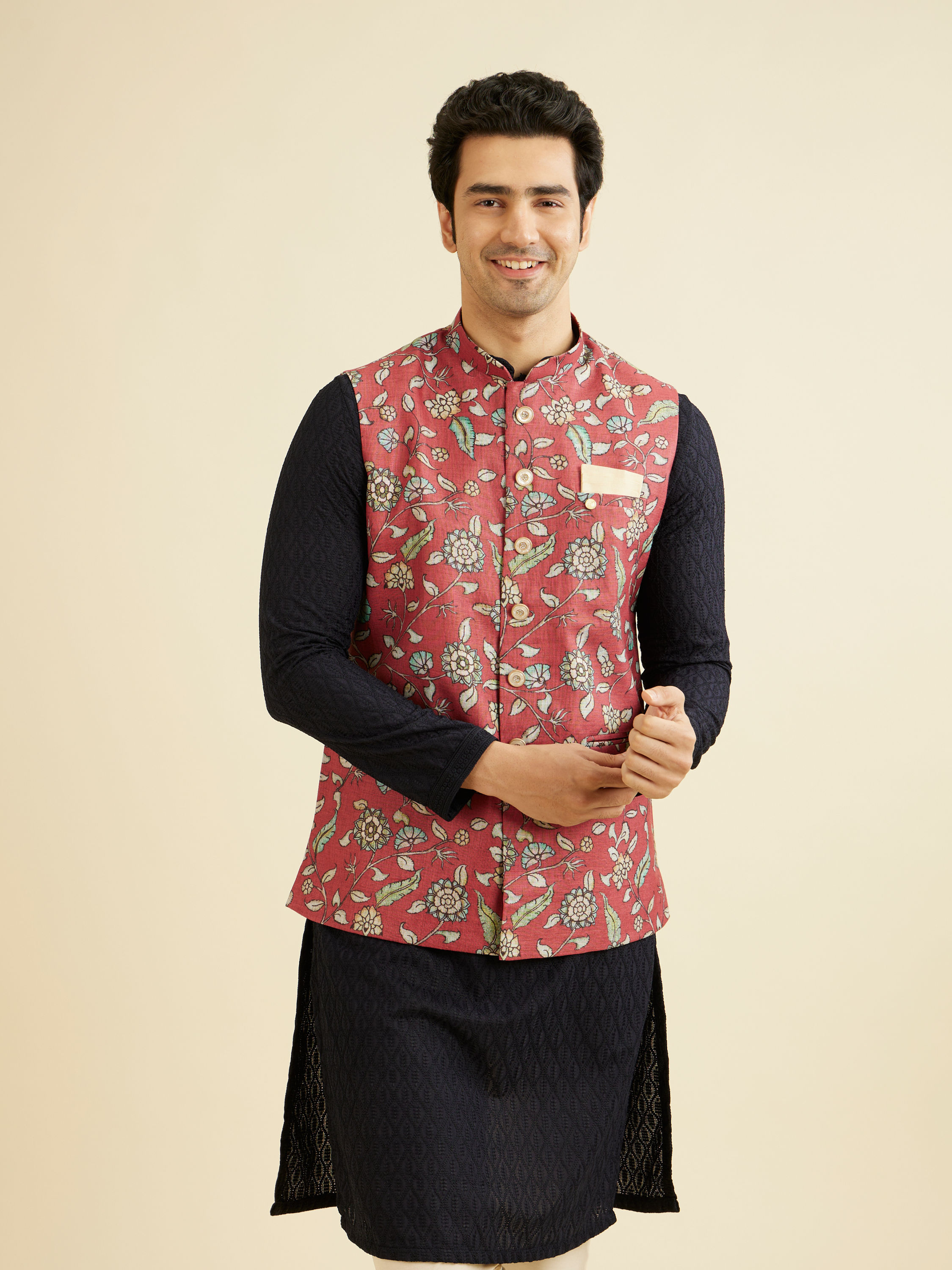 Manyavar Men Rustic Charm Nehru Jacket