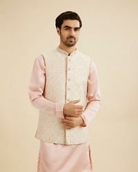 Manyavar Men Exquisite Cream Nehru Jacket