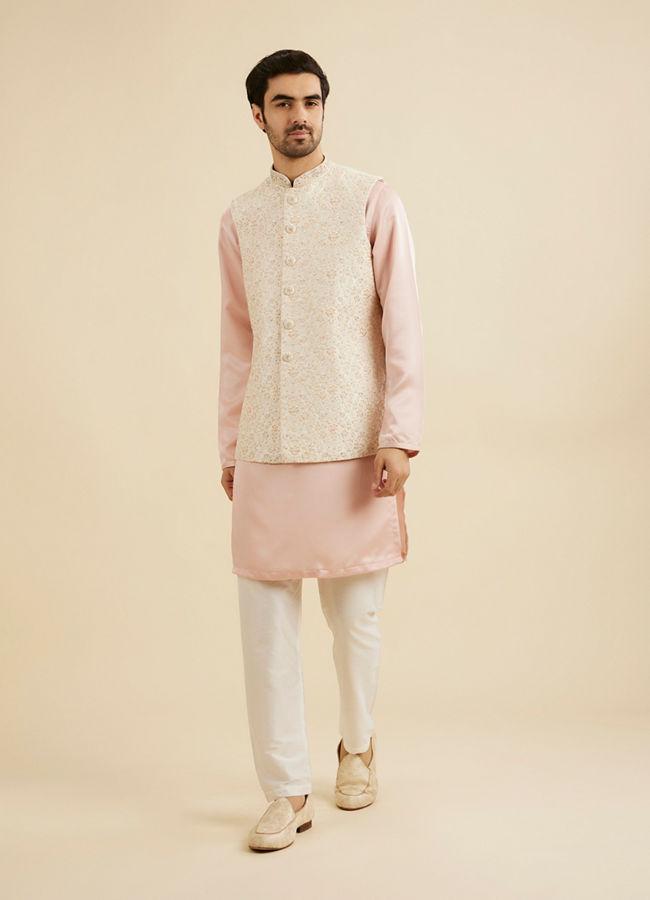 Manyavar Men Exquisite Cream Nehru Jacket