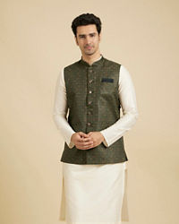 Manyavar Men Emerald Regalia Nehru Jacket