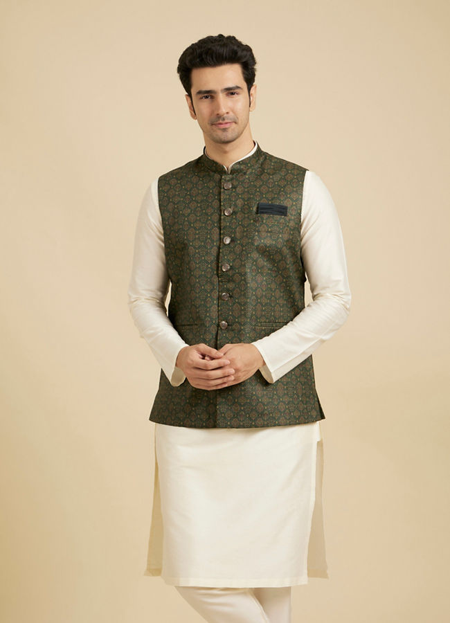 Manyavar Men Emerald Regalia Nehru Jacket image number 0