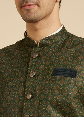 Manyavar Men Emerald Regalia Nehru Jacket image number 1