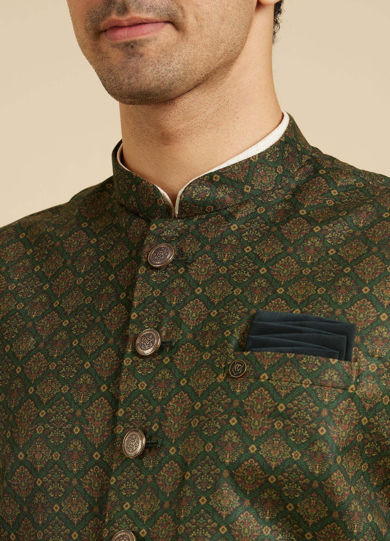 Manyavar Men Emerald Regalia Nehru Jacket