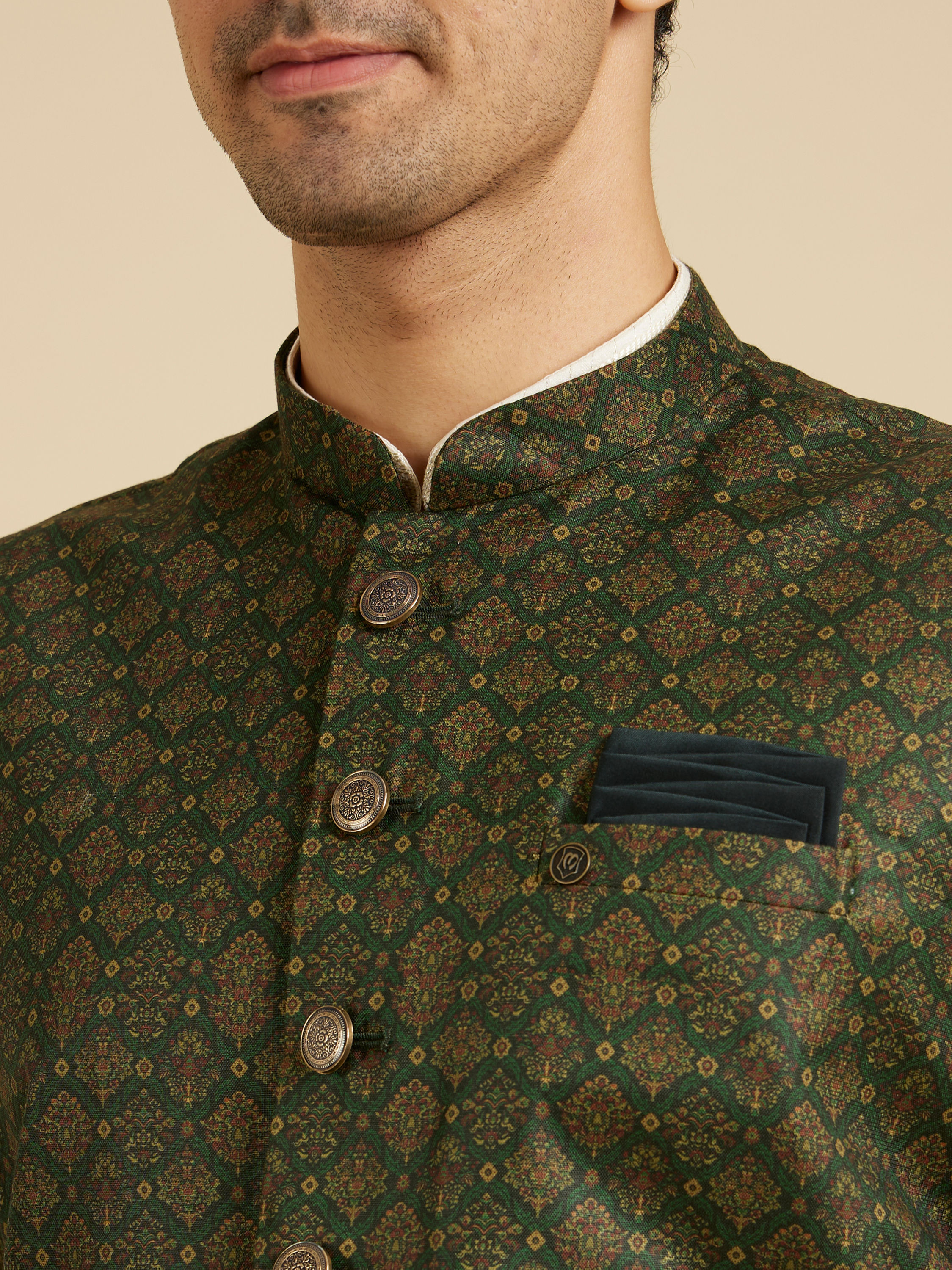 Manyavar Men Emerald Regalia Nehru Jacket