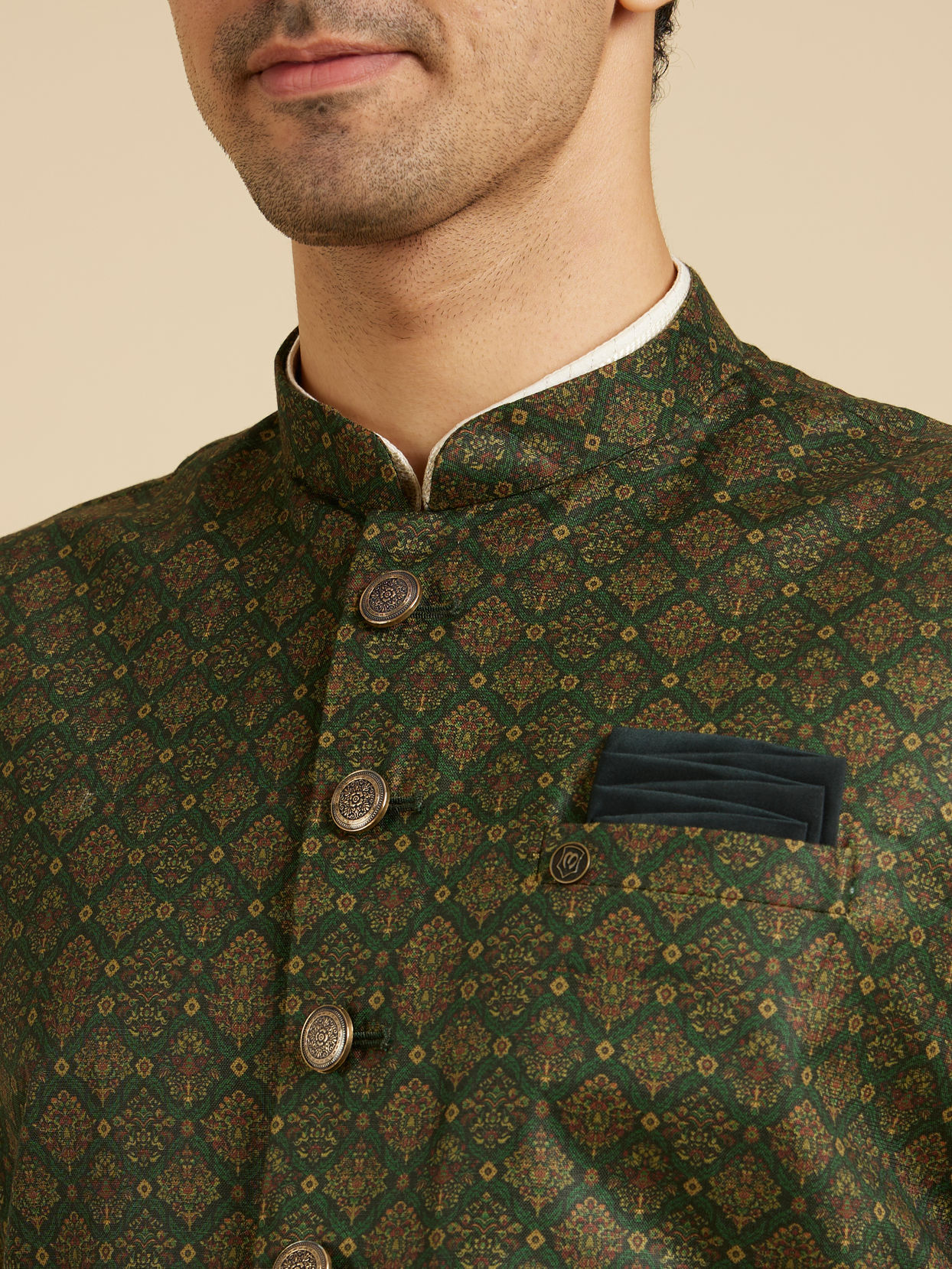 Manyavar Men Emerald Regalia Nehru Jacket image number 1