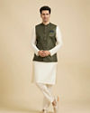 Manyavar Men Emerald Regalia Nehru Jacket image number 2