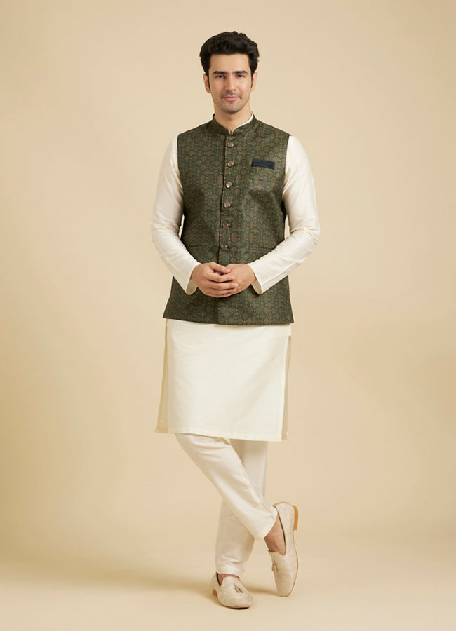 Manyavar Men Emerald Regalia Nehru Jacket image number 2