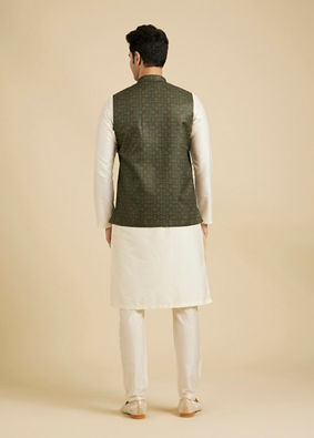 Manyavar Men Emerald Regalia Nehru Jacket image number 4