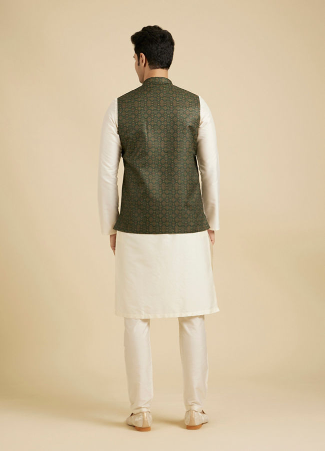 Manyavar Men Emerald Regalia Nehru Jacket image number 4