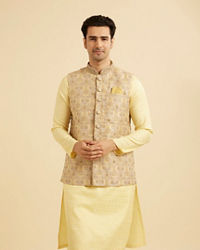 Manyavar Men Yellow Majesty Nehru Jacket