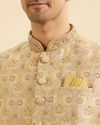 Manyavar Men Yellow Majesty Nehru Jacket