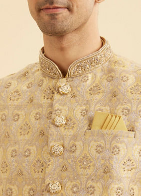 Manyavar Men Yellow Majesty Nehru Jacket