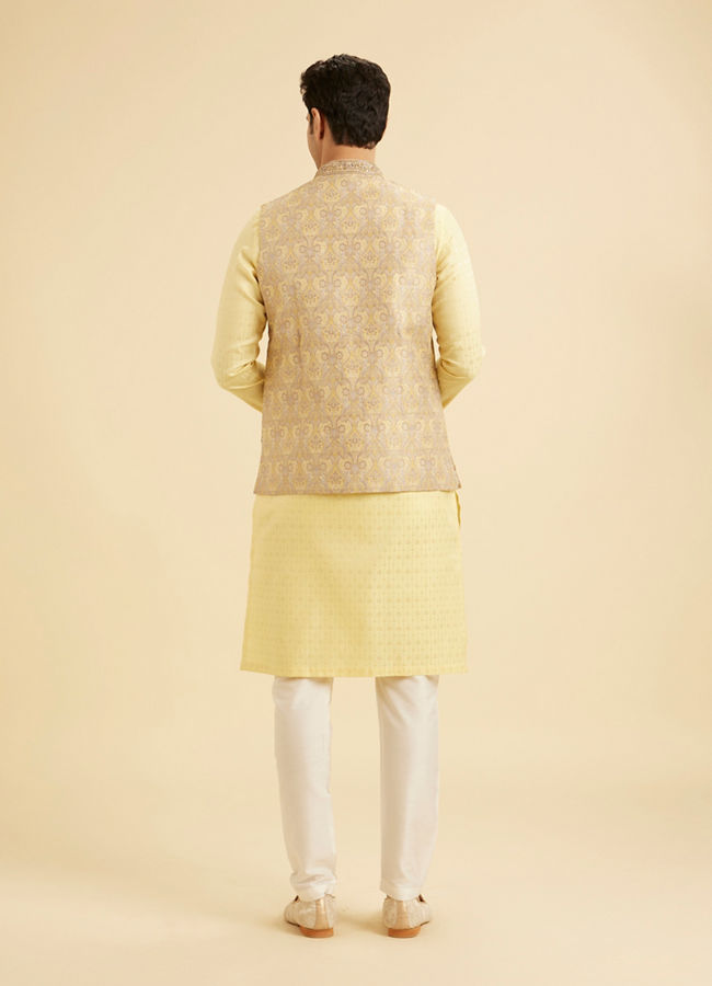 Manyavar Men Yellow Majesty Nehru Jacket