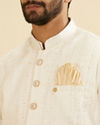 Manyavar Men Cream Radiance Nehru Jacket image number 1