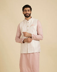 Manyavar Men Dusty Pink Esteem Nehru Jacket