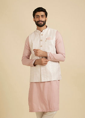 Manyavar Men Dusty Pink Esteem Nehru Jacket image number 0