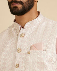 Manyavar Men Dusty Pink Esteem Nehru Jacket