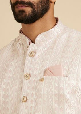 Manyavar Men Dusty Pink Esteem Nehru Jacket image number 1