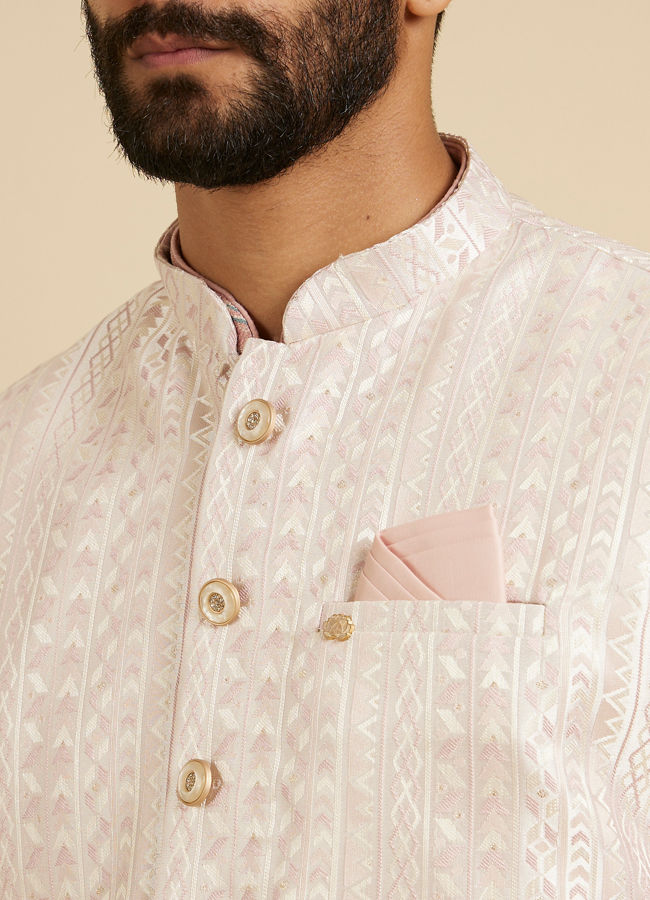 Manyavar Men Dusty Pink Esteem Nehru Jacket