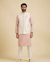 Manyavar Men Dusty Pink Esteem Nehru Jacket