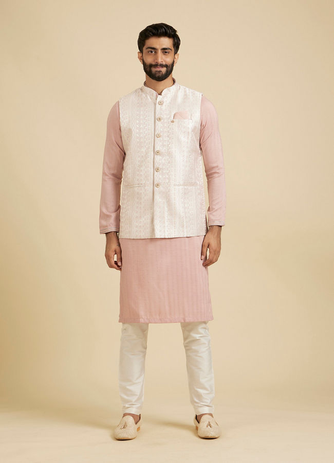 Manyavar Men Dusty Pink Esteem Nehru Jacket