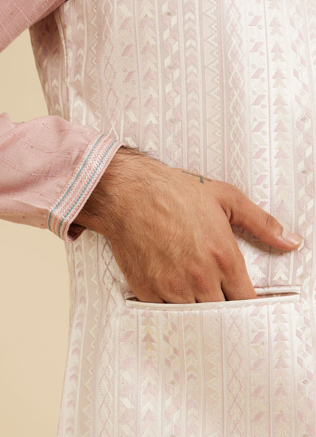 Manyavar Men Dusty Pink Esteem Nehru Jacket