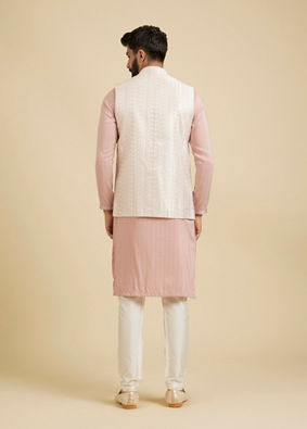 Manyavar Men Dusty Pink Esteem Nehru Jacket image number 4