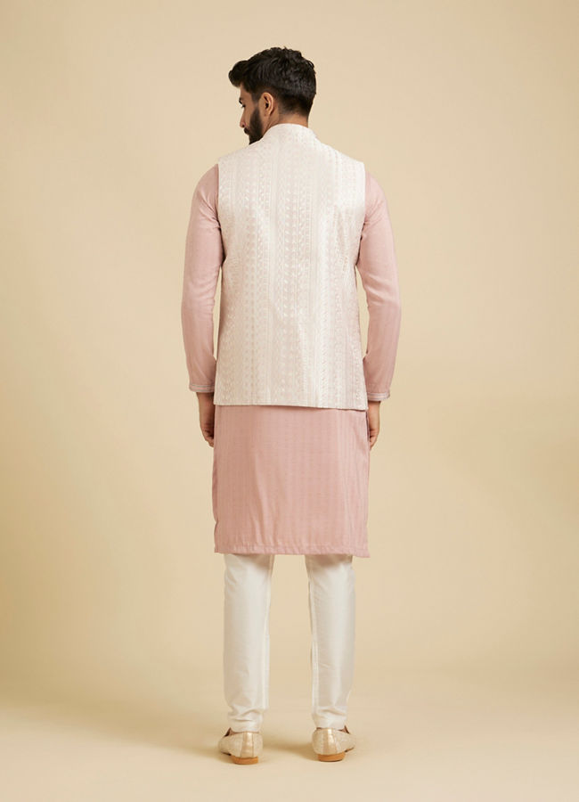 Manyavar Men Dusty Pink Esteem Nehru Jacket