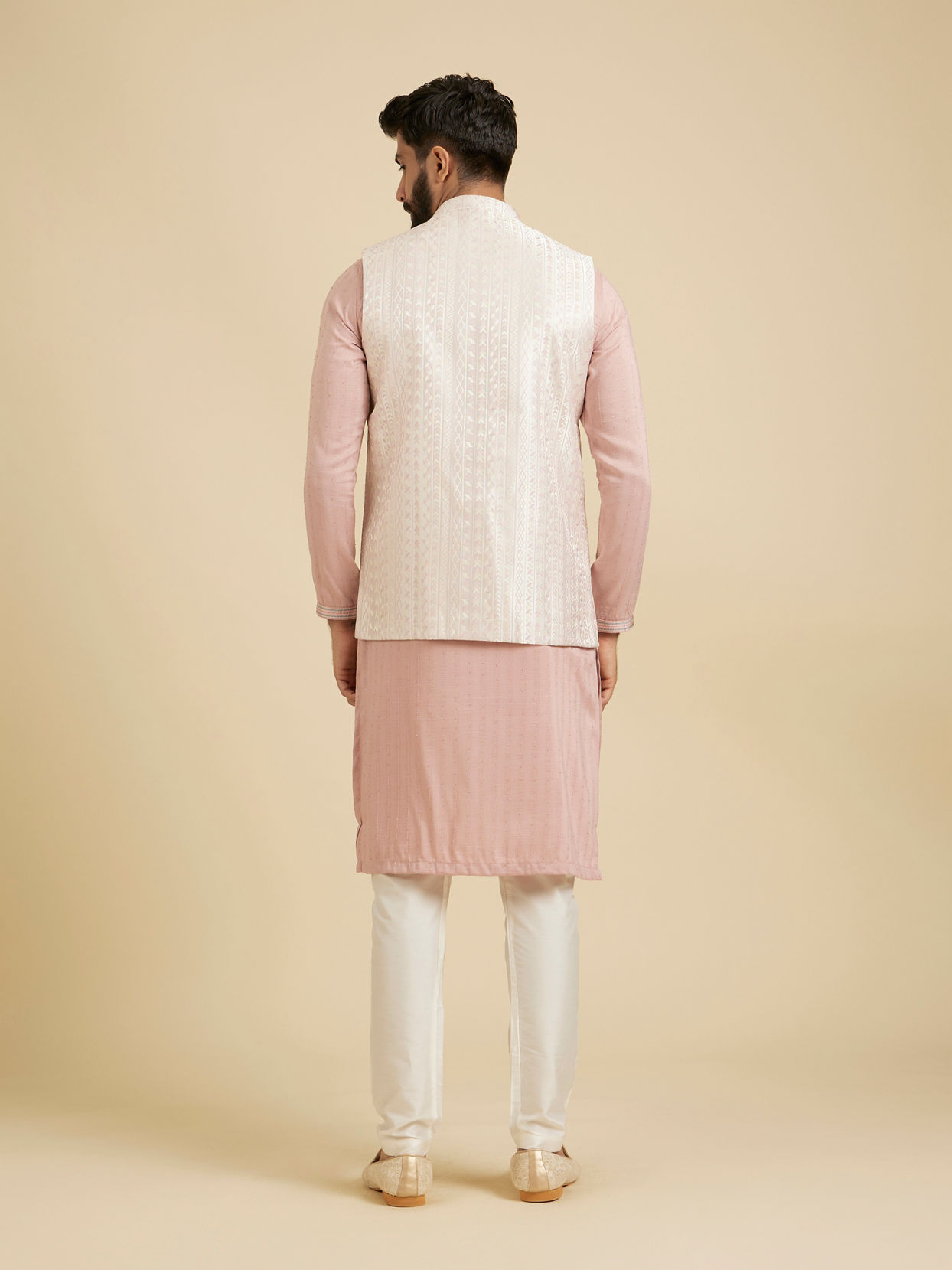 Manyavar Men Dusty Pink Esteem Nehru Jacket