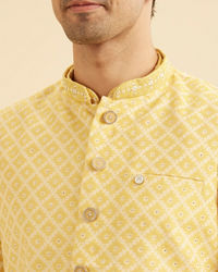 Manyavar Men Golden Yellow Radiance Nehru Jacket