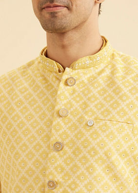 Manyavar Men Golden Yellow Radiance Nehru Jacket