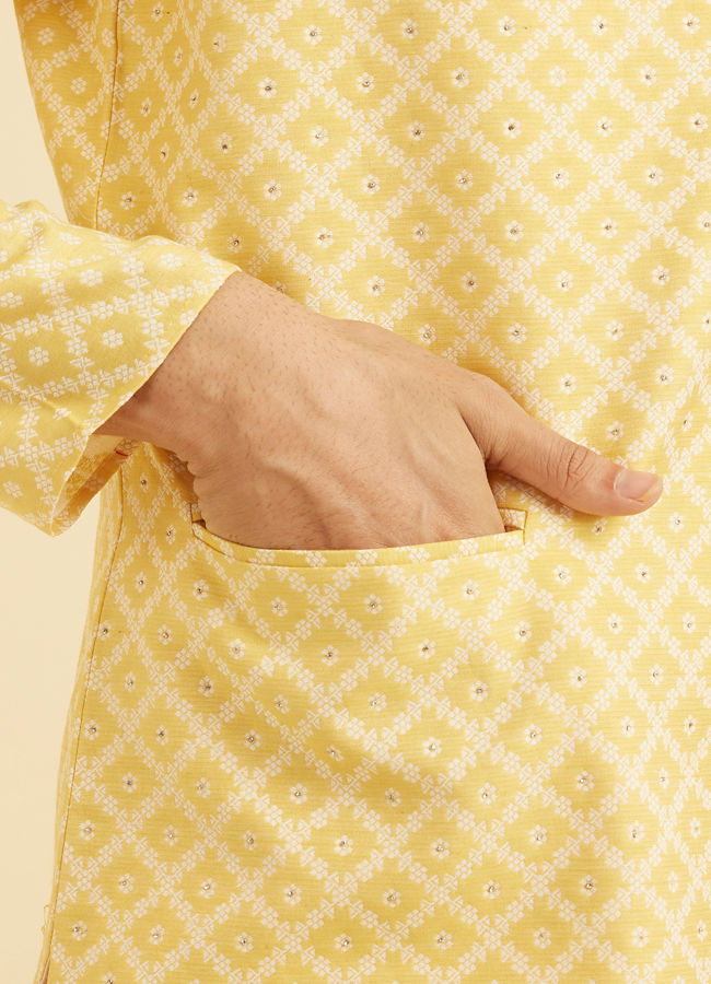 Manyavar Men Golden Yellow Radiance Nehru Jacket