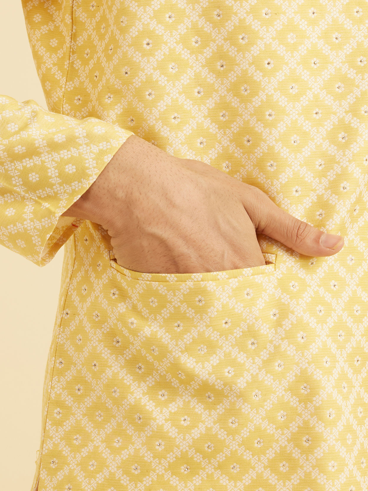 Manyavar Men Golden Yellow Radiance Nehru Jacket