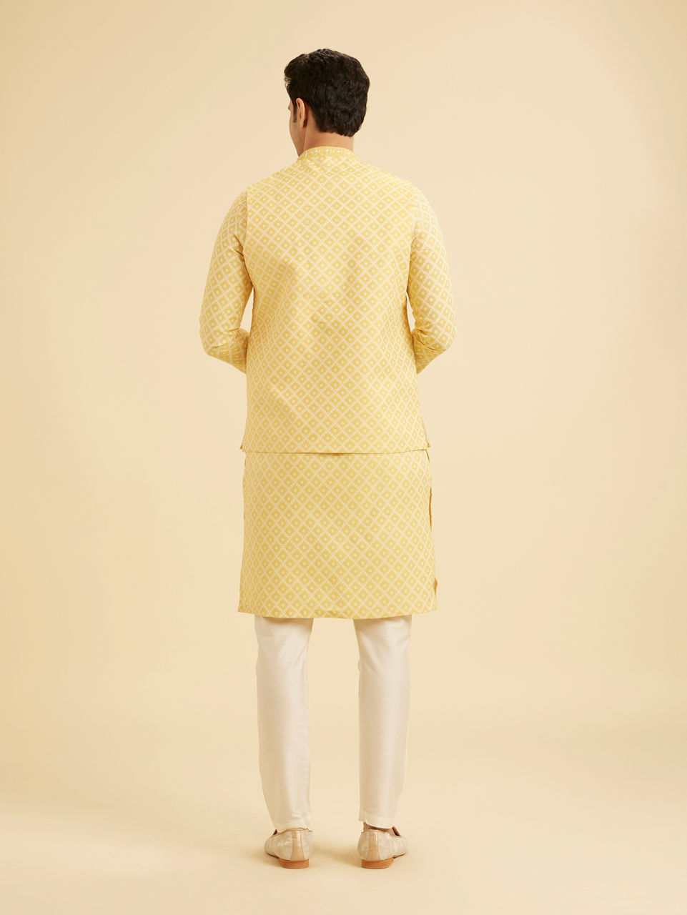 Manyavar Men Golden Yellow Radiance Nehru Jacket