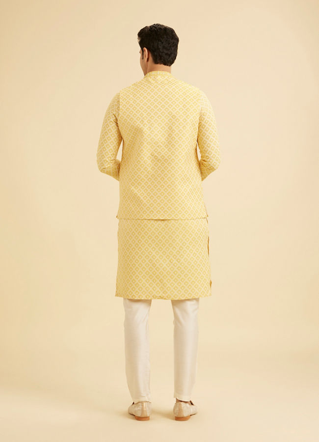 Manyavar Men Golden Yellow Radiance Nehru Jacket