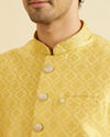 Manyavar Men Mustard Yellow Majesty Nehru Jacket