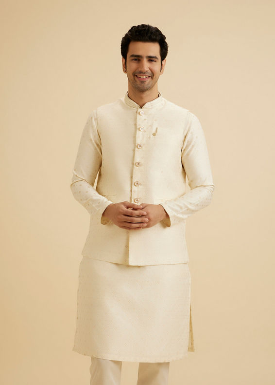 Manyavar Men Regal Cream Nehru Jacket