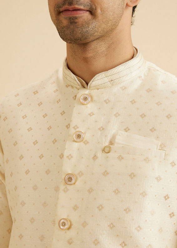 Manyavar Men Regal Cream Nehru Jacket