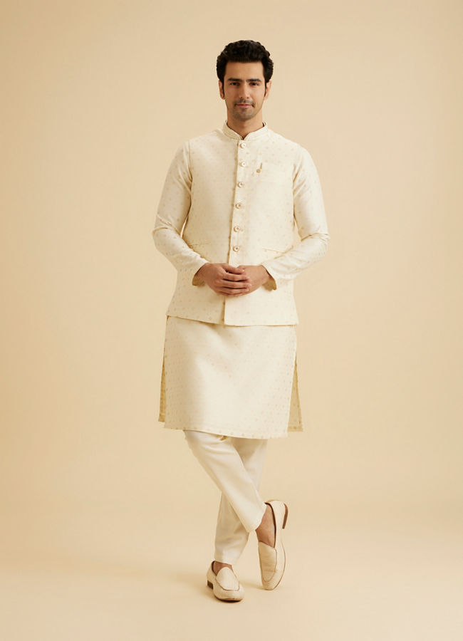 Manyavar Men Regal Cream Nehru Jacket