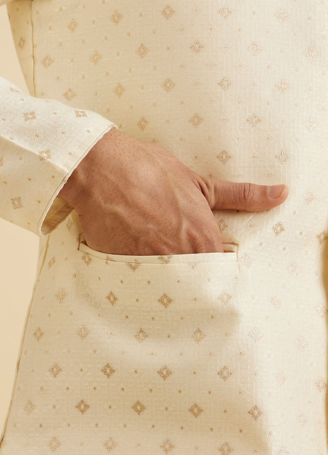 Manyavar Men Regal Cream Nehru Jacket