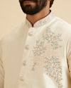 Manyavar Men Majestic Warm White Nehru Jacket