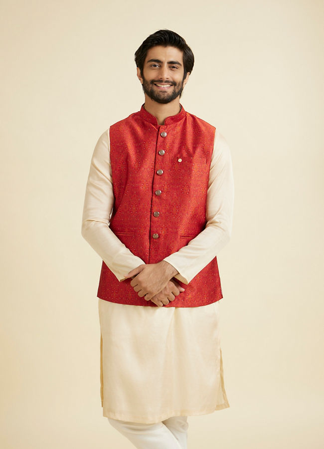 Manyavar Men Rustic Brocade Grandeur Nehru Jacket
