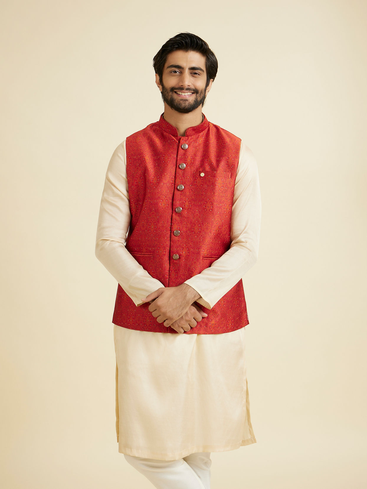 Manyavar Men Rustic Brocade Grandeur Nehru Jacket