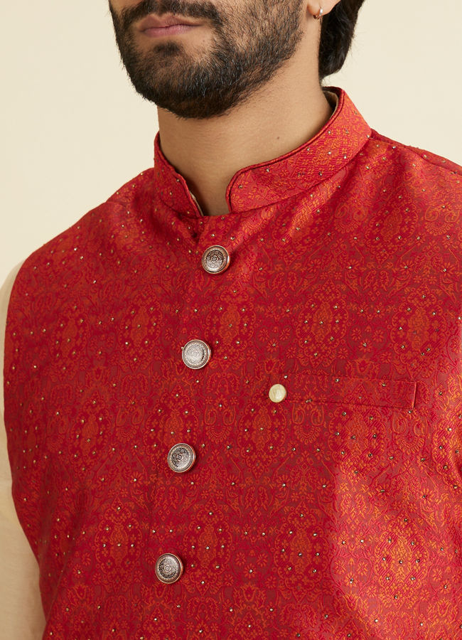 Manyavar Men Rustic Brocade Grandeur Nehru Jacket