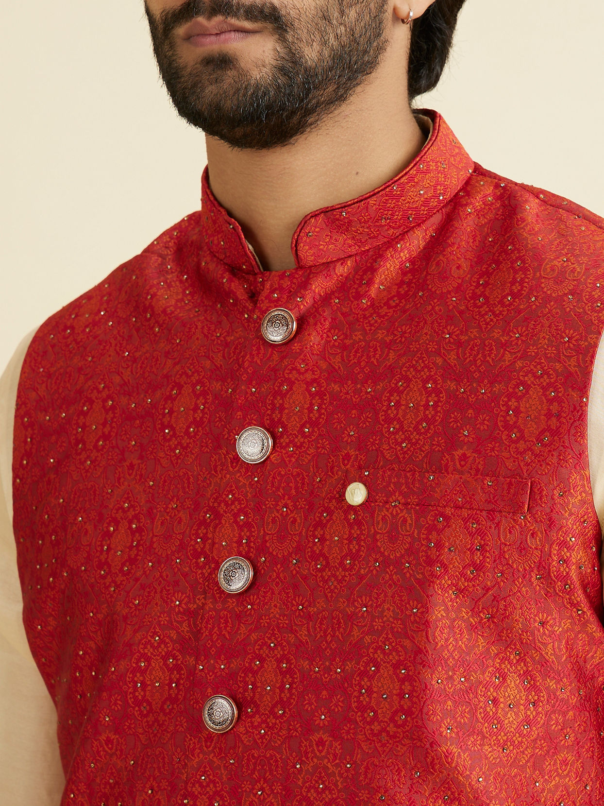 Manyavar Men Rustic Brocade Grandeur Nehru Jacket